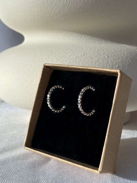 Mini créoles Perla, Argent massif